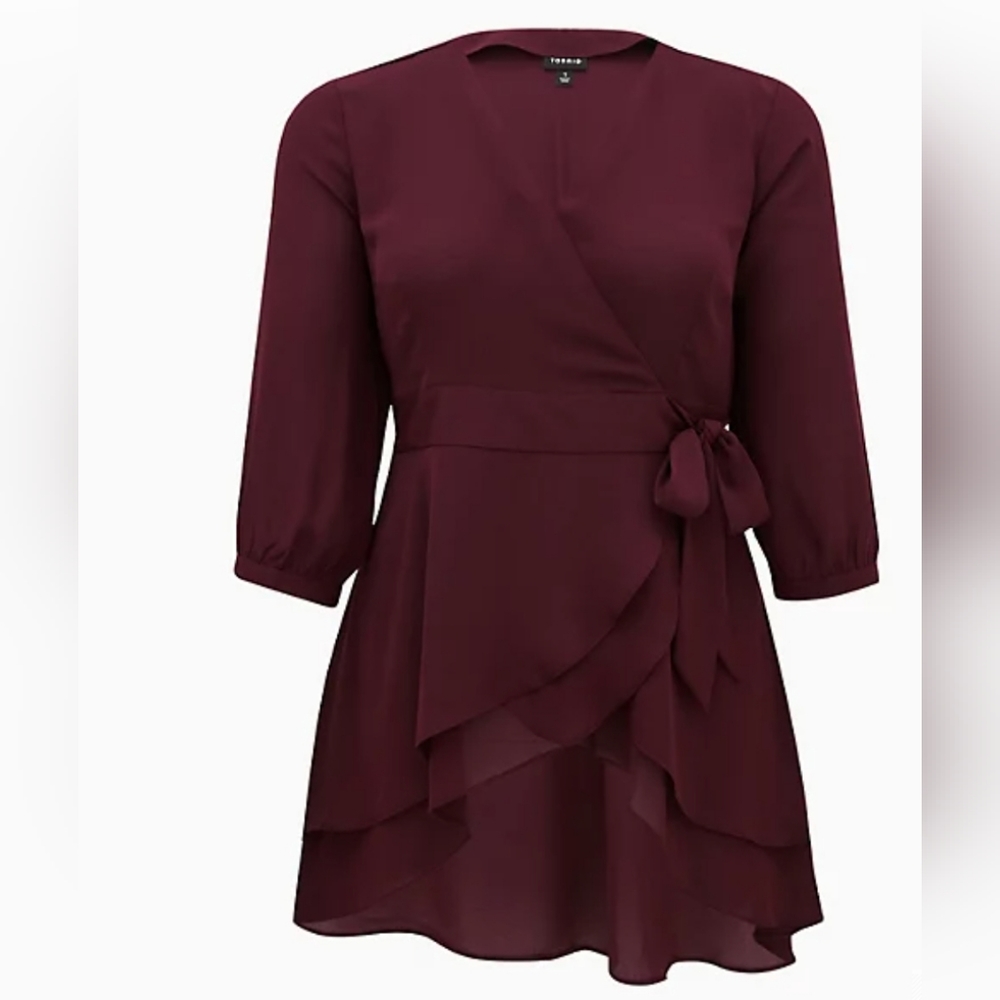 Georgette Wrap Tunic Blouse